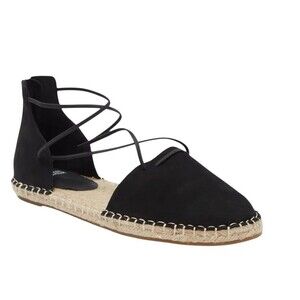 Eileen Fisher Sandals Espadrilles 9 EU 40 Strappy Black Flats Boho Summery